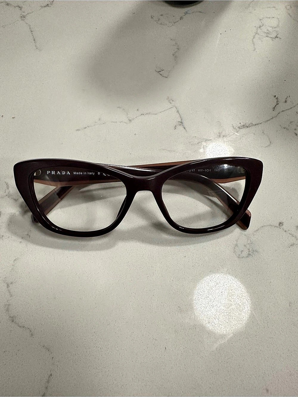 Prada VPR 10V Eyeglasses Brown Cat-Eye Glasses - Picture 4 of 5